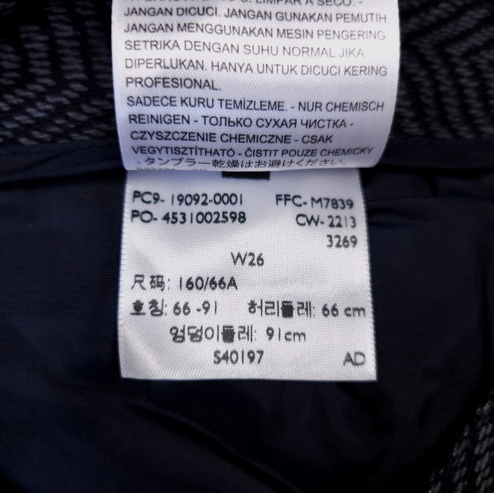 Levi's Herringbone Navy Blue Cropped Pleated Button Cuffed Riding Pants Size 26 - Picture 14 of 16